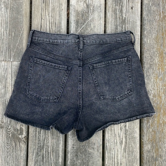 Old Navy Heathered Black Higher High Rise Sky Hi A Line Jean Denim Shorts - Picture 4 of 5